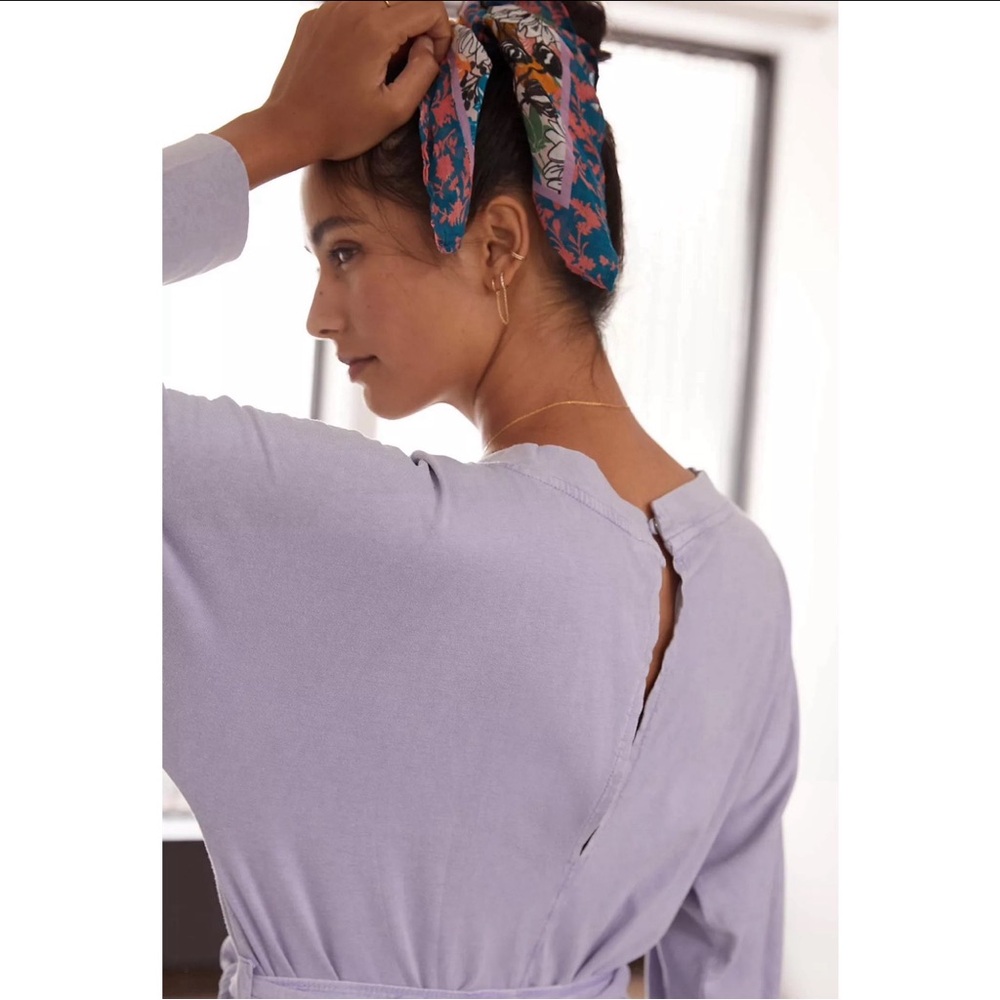 Anthropologie Comfy Knit Jumpsuit Lilac NWT SZ Medium - Picture 5 of 14